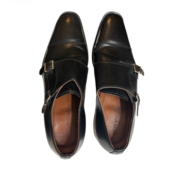 Jack’s Andre Black Leather Double Monk Strap Shoes Men’s Size 10 Mens Dress Shoe main image 6